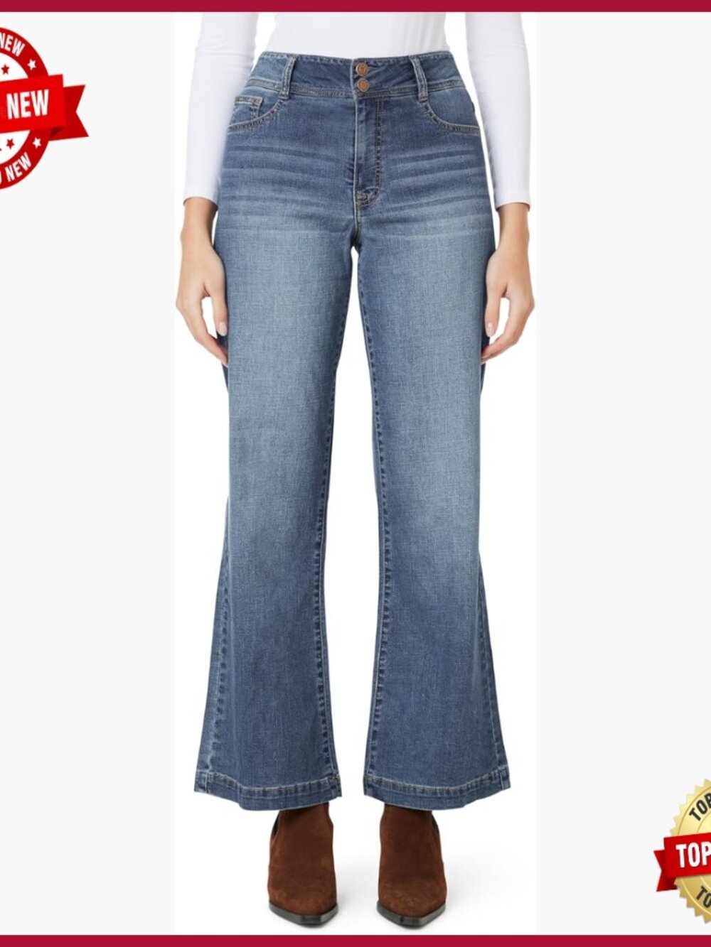 Curvy High-Rise Relaxed Flare Jeans, Premium Stretch Denim, Sizes 6-16